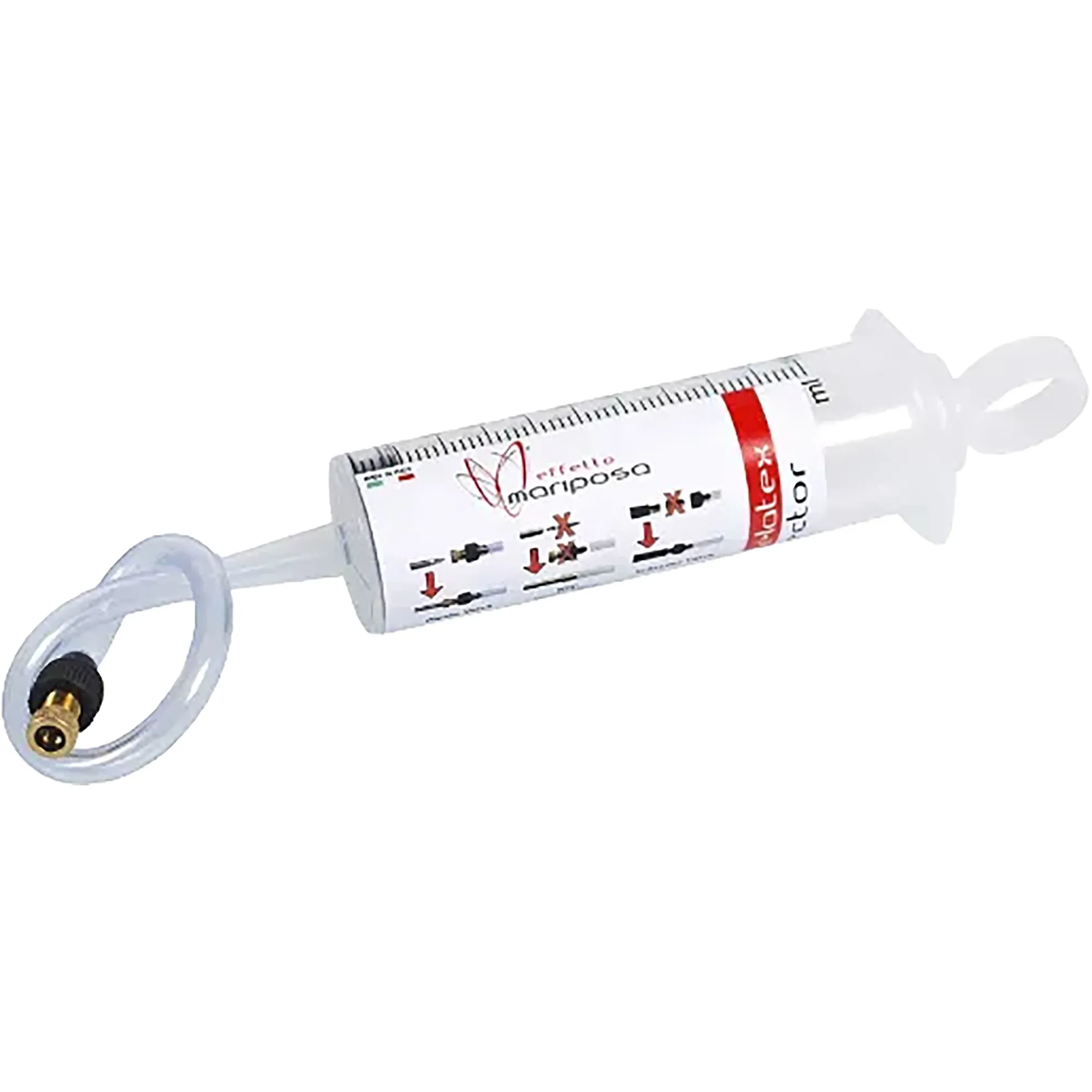 Caffélatex Latex-Injektorspritze 100 Ml – Für Fahrradreifen, Mit Multi-Ventil-Adapter