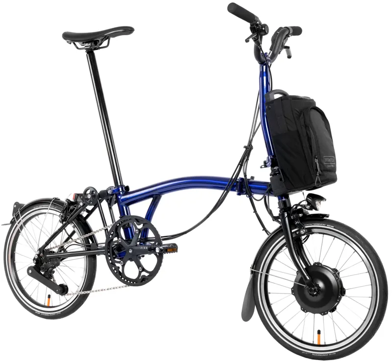 Brompton Electric P Line 4-Speed Folding Bike 2025 in Bolt Blue Lacquer-1