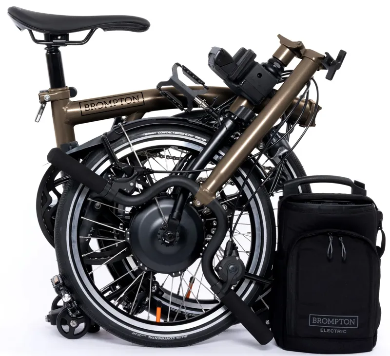 Brompton Electric P Line 4-Speed Folding Bike 2025 in Bronze Sky-6