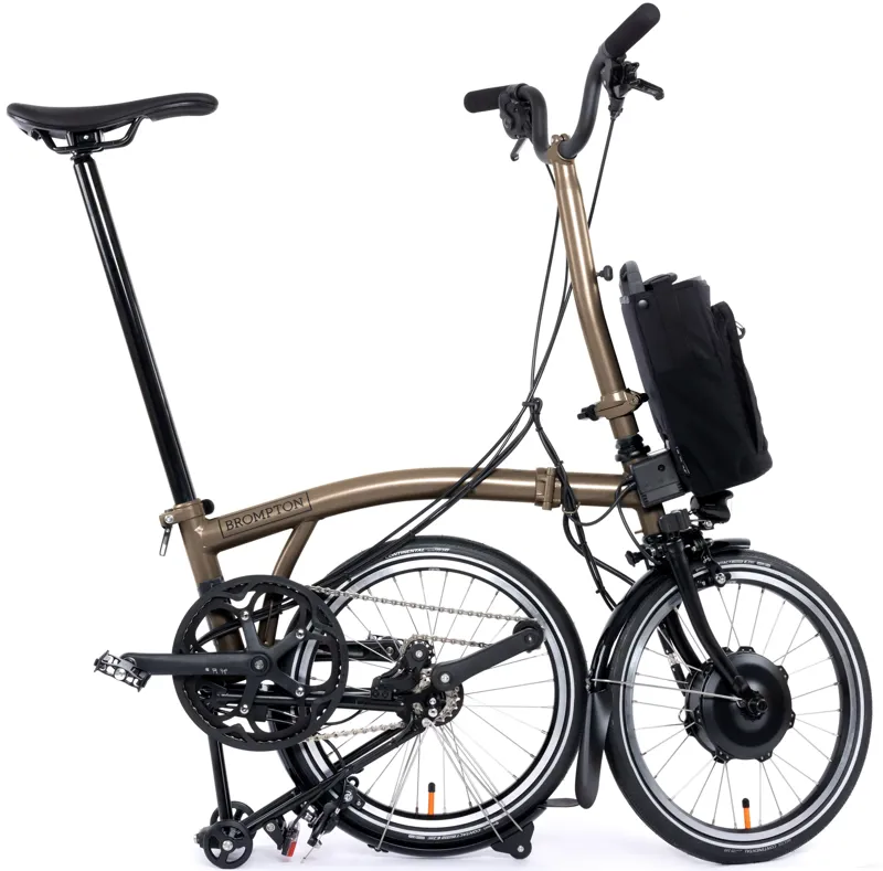 Brompton Electric P Line 4-Speed Folding Bike 2025 in Bronze Sky-2
