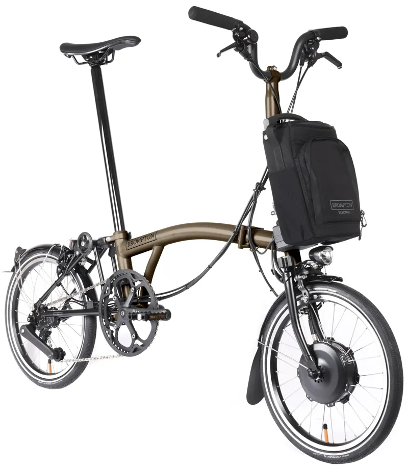 Brompton Electric P Line Explore 12 Speed Folding Bike 2025 in Bronze Sky-1