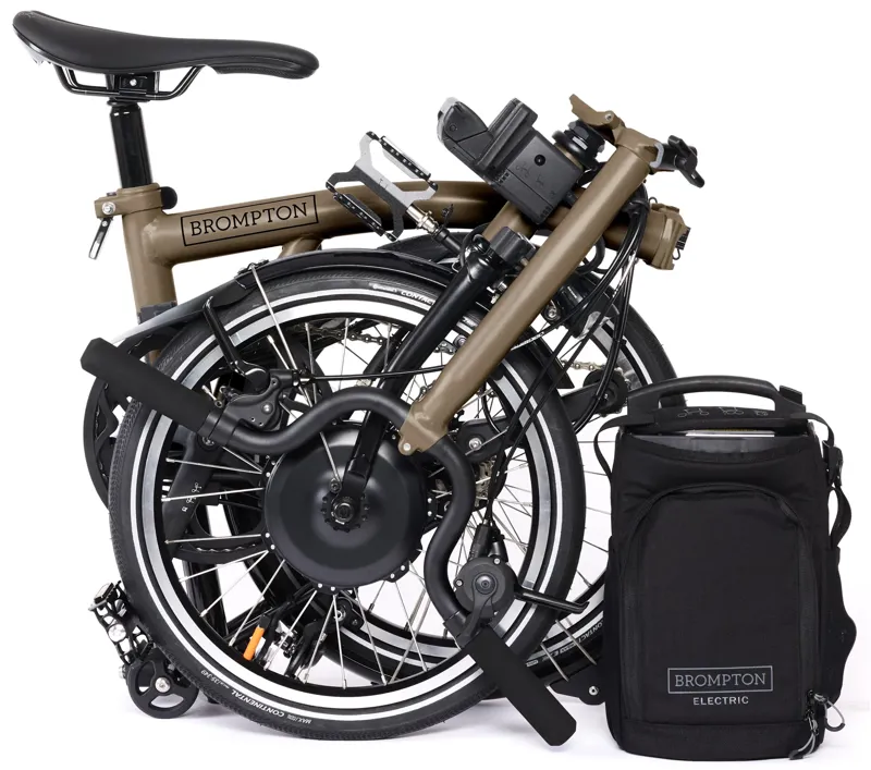 Brompton Electric P Line Explore 12 Speed Folding Bike 2025 in Bronze Sky-3