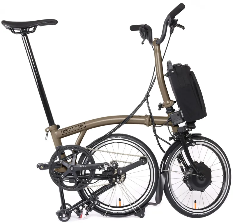 Brompton Electric P Line Explore 12 Speed Folding Bike 2025 in Bronze Sky-2