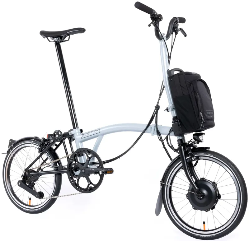 Brompton Electric P Line 4-Speed Folding Bike 2025 in Lunar Ice-1
