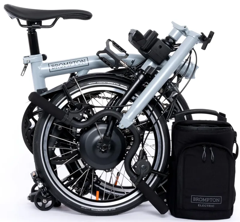 Brompton Electric P Line 4-Speed Folding Bike 2025 in Lunar Ice-6