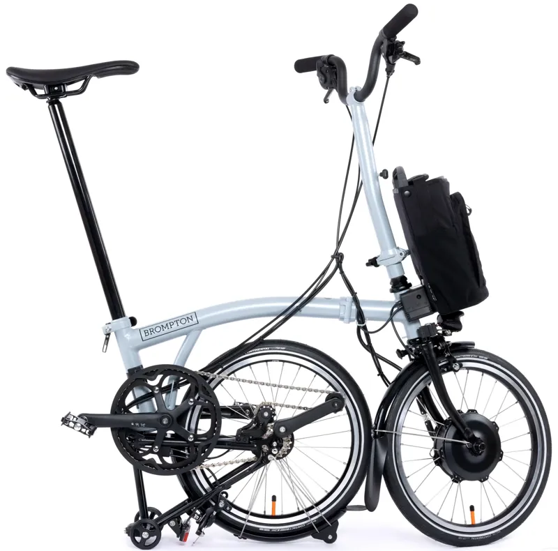Brompton Electric P Line 4-Speed Folding Bike 2025 in Lunar Ice-2