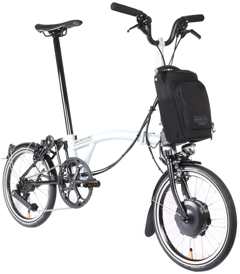 Brompton Electric P Line Explore 12 Speed Folding Bike 2025 in Lunar Ice-1