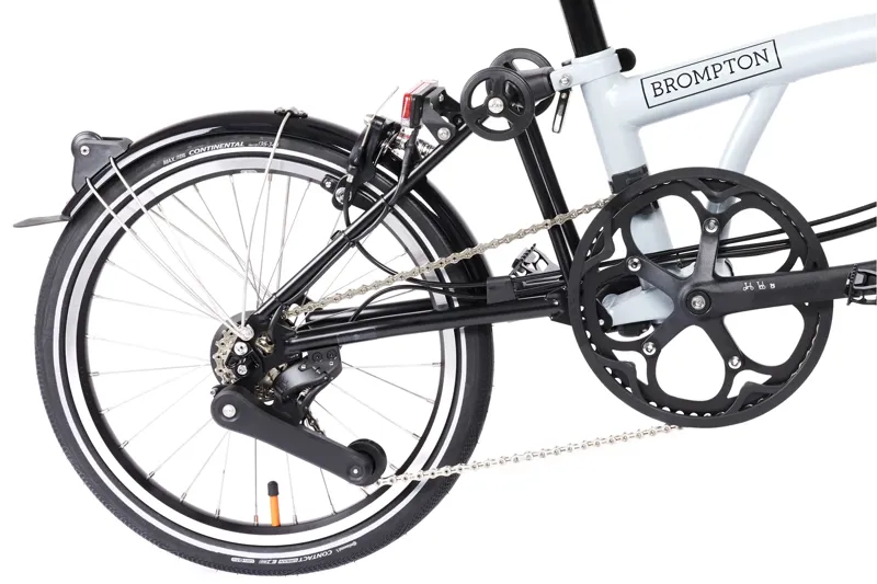 Brompton Electric P Line Explore 12 Speed Folding Bike 2025 in Lunar Ice-4