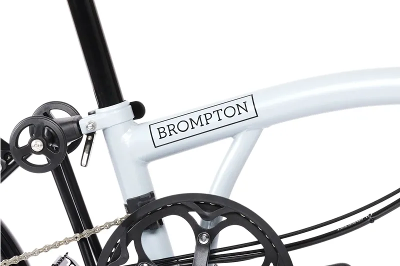 Brompton Electric P Line Explore 12 Speed Folding Bike 2025 in Lunar Ice-5