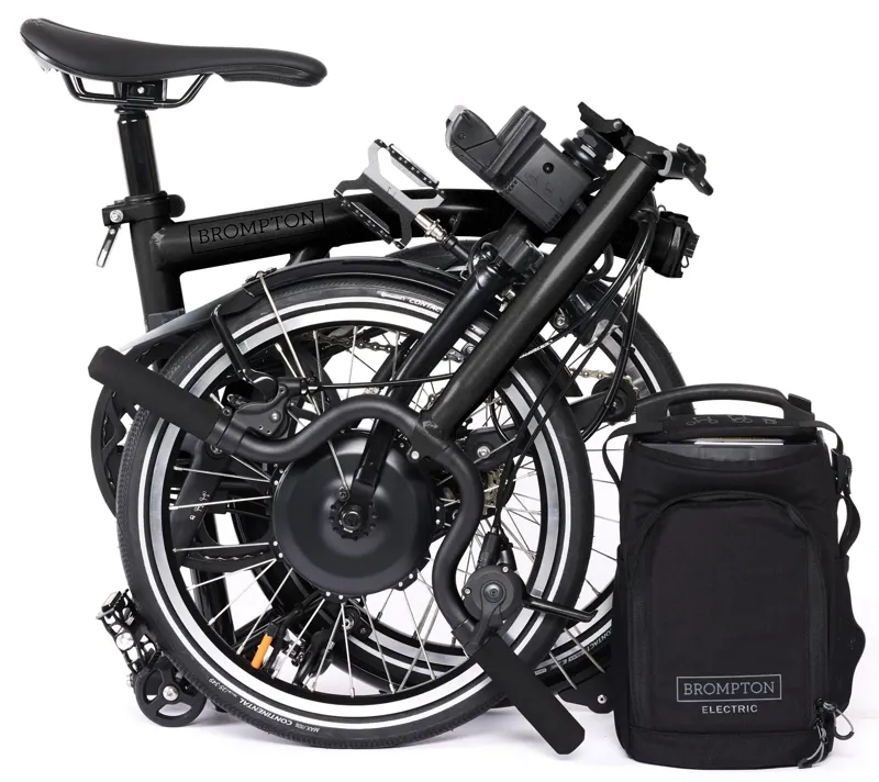 Brompton Electric P Line Explore 12 Speed Folding Bike 2025 in Midnight Black-3