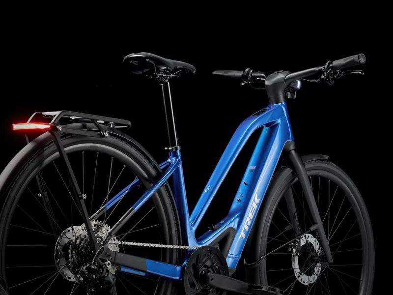 Trek FX+ 7 Midstep Electric Hybrid Bike 2026 in Alpine Blue-1
