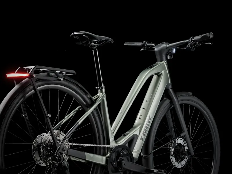 Trek FX+ 7 Midstep Electric Hybrid Bike 2026 in Lichen Green-1