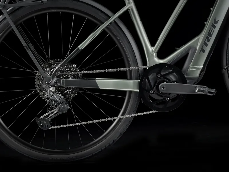 Trek FX+ 7 Midstep Electric Hybrid Bike 2026 in Lichen Green-4