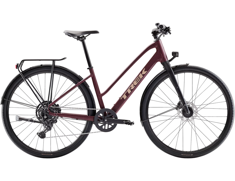 Trek FX Sport AL Equipped Midstep Hybrid Bike 2026 in Cobra Blood