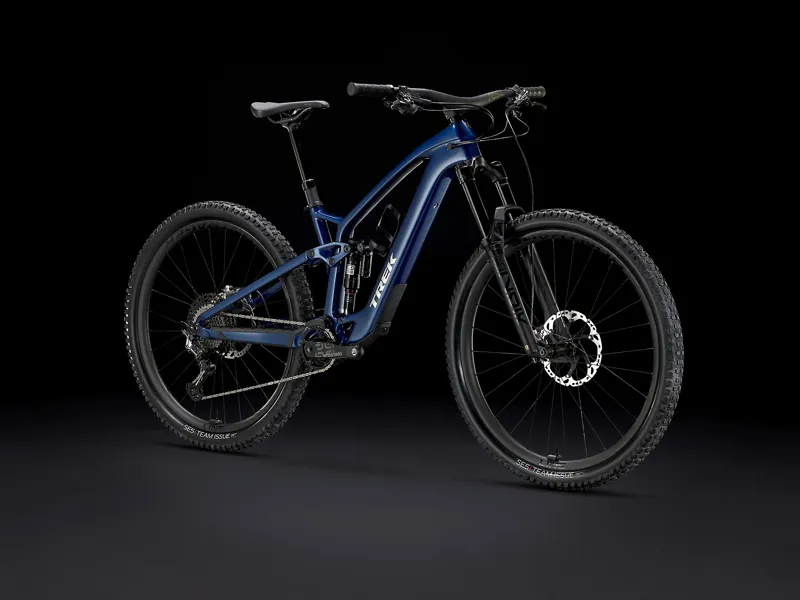 Fuel EXe 9.9 XTR Full Suspension Electric Mountain Bike 2025 in Mulsanne Blue-1
