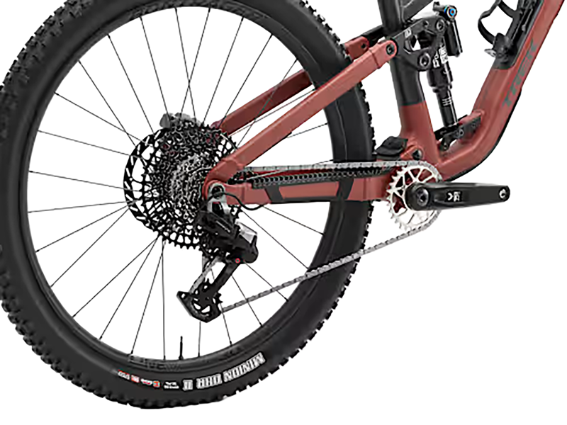 Trek FUEL EX 9 EA90 Full Suspension Mountain Bike 2027 in Matte Sedona Red Pennyflake Splatter-3