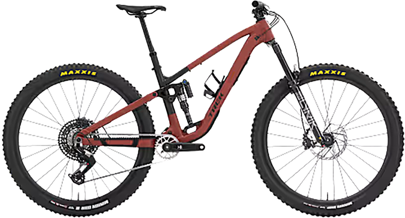 Balfes Bikes Trek FUEL EX 9 EA90 Full Suspension Mountain Bike 2027 in Matte Sedona Red Pennyflake Splatter | Free postage over £30, £10 off first order, price match & 0% finance.