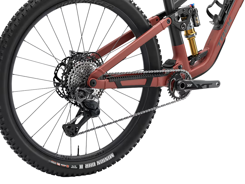 Trek Fuel EX 9 XT DI2 Full Suspension Mountain Bike 2027 in Matte Sedona Red Pennyflake Splatter-2