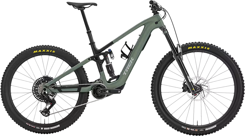 Trek Fuel+ MX 9.8 Eagle 90 Gen 2 Electric Full Suspension Mountain Bike 2027 in Lichen Green Keswick Green Splatter