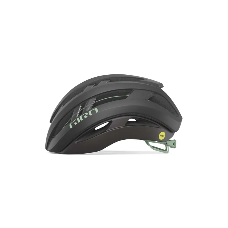 Giro Aries Spherical Helmet in Matte Metallic Coal/Spice Green-1