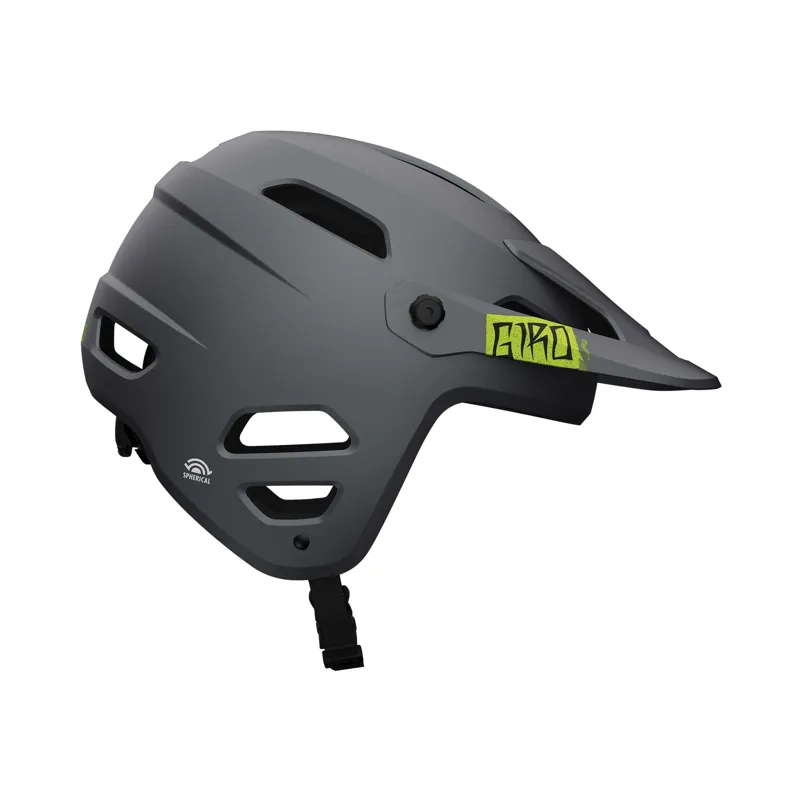 Giro Tyrant Spherical Dirt Helmet in Matte Black/Anodized Lime-3