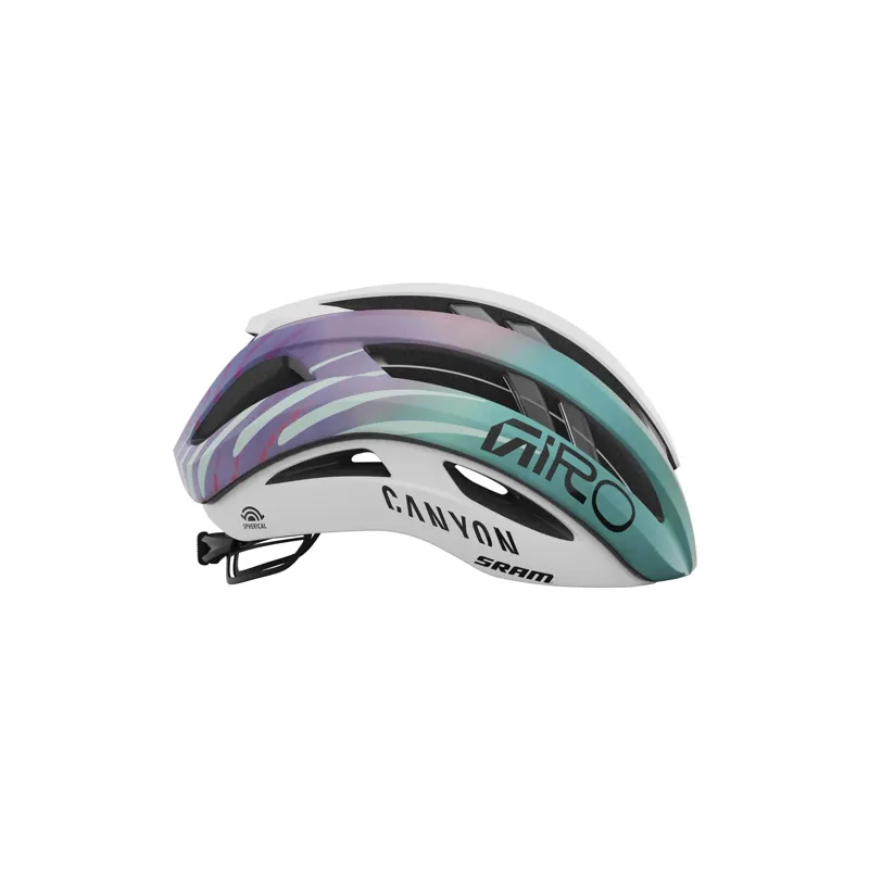 Giro Aries Spherical Road Helmet in White Blue Canyon/SRAM-3