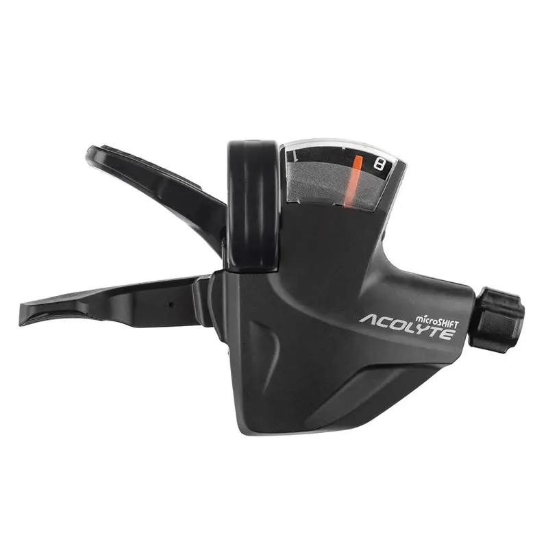 Balfes Bikes Microshift microSHIFT Acolyte Quick Trigger 8-Speed Shifter 8sp Right Hand in Black | Free postage over £30, £10 off first order, price match & 0% finance.