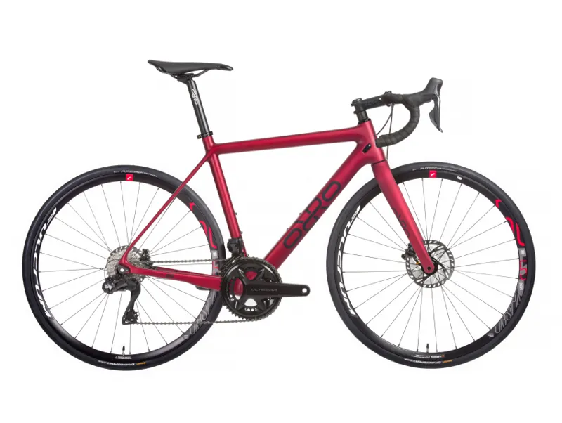 Orro Gold STC 12 Speed Ultegra Di2 500DB Road Bike 2023 in Dark Red Matte