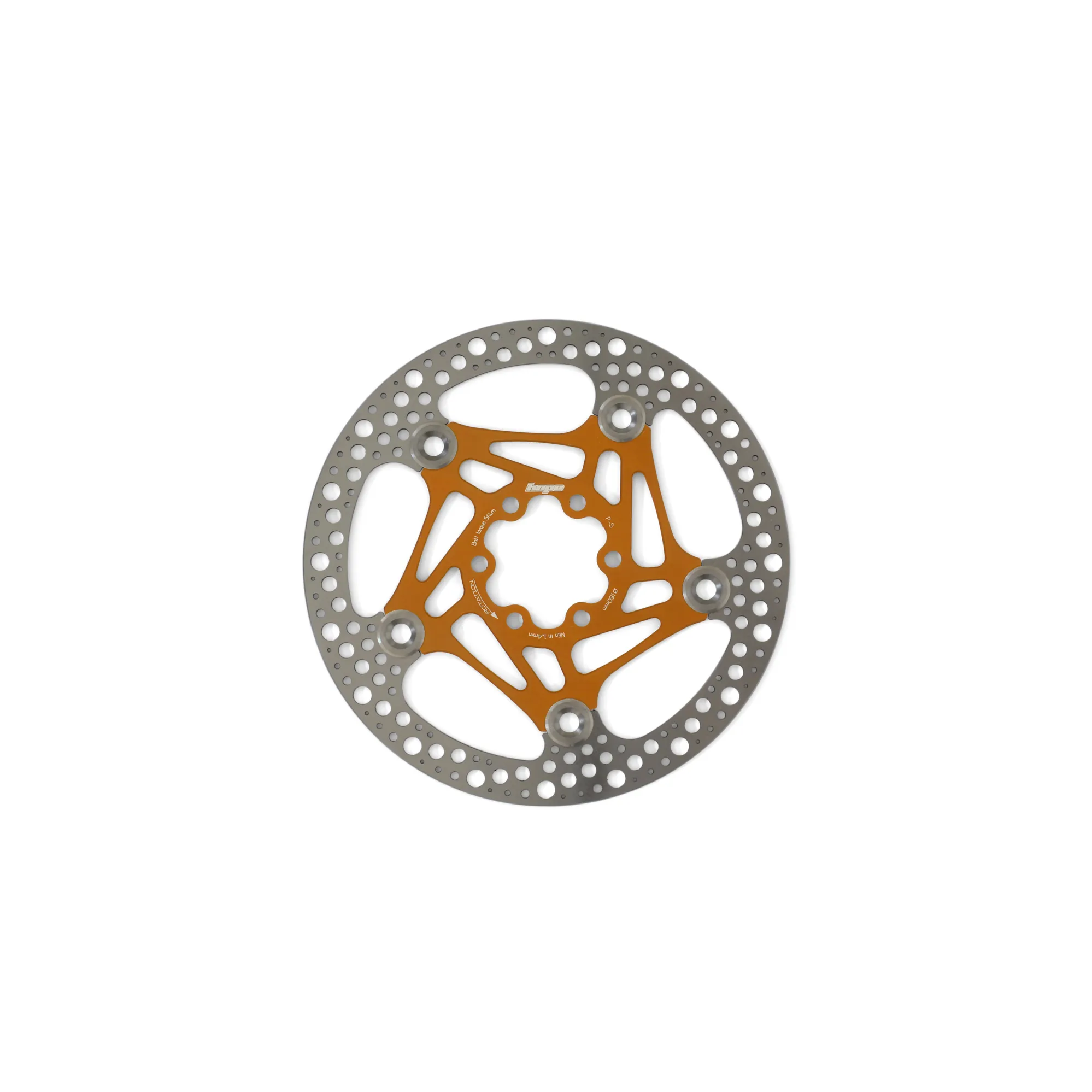 Hope Road Floating Disc Rotor 160mm 6 Bolt in Orange