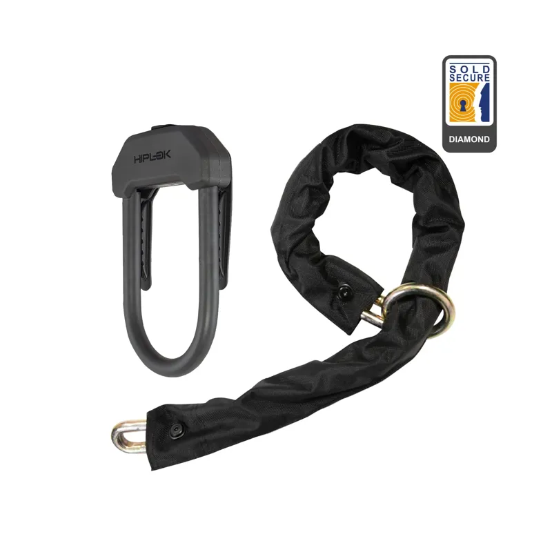 Hiplok DXXL D-Lock and Chain Combo with Hiplok Ankr Ground and Wall Anchor in Black Bundle-1