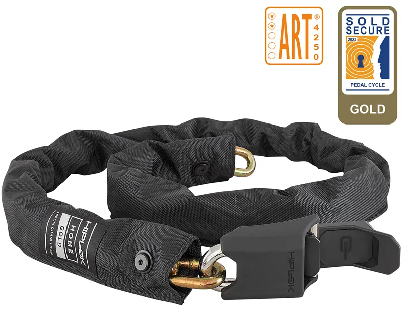 Hiplok Homie Gold 10mmx150cmChain Lock w/Hook in Black