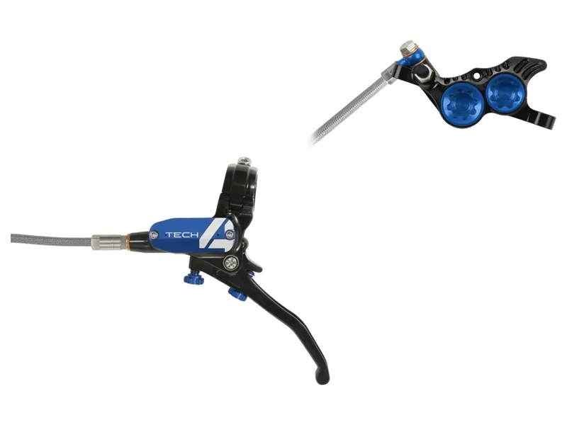 Hope Tech 4 V4 No Rotor Braided Left Hand in Black/Blue