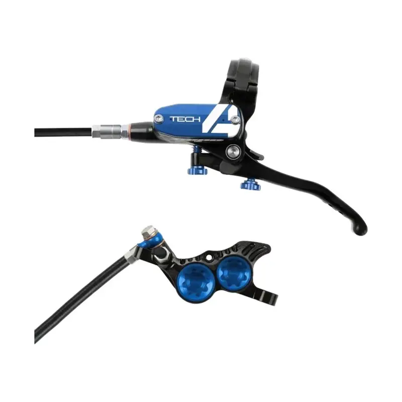 Balfes Bikes Hope Tech 4 V4 No Rotor Left Hand Brake in Black/Blue | Free postage over £30, £10 off first order, price match & 0% finance.