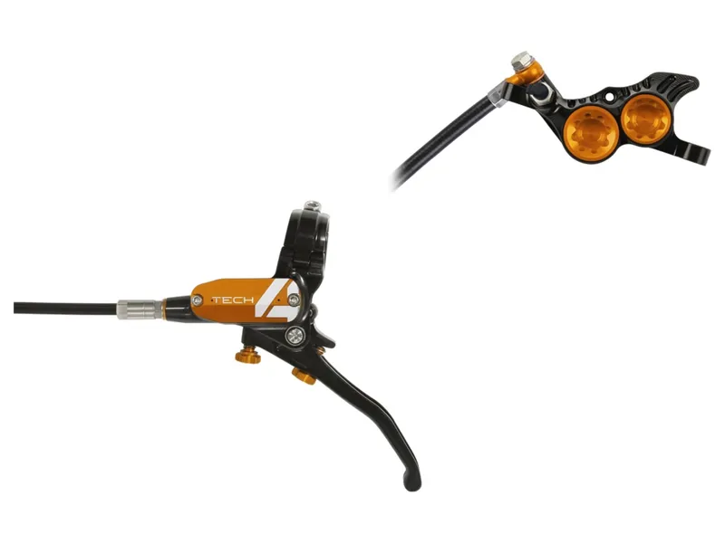 Hope Tech 4 V4 No Rotor L/H Brake in Black/Orange