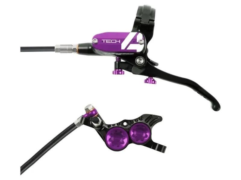 Hope Tech 4 V4 No Rotor L/H Brake in Black/Purple