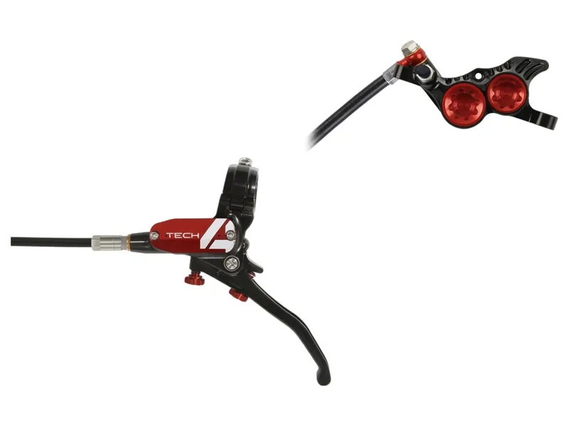 Hope Tech 4 V4 No Rotor L/H Brake in Black/Red
