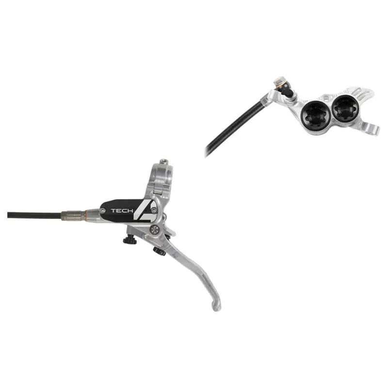 Balfes Bikes Hope Tech 4 V4 No Rotor Left Hand Brake in Silver/Black | Free postage over £30, £10 off first order, price match & 0% finance.