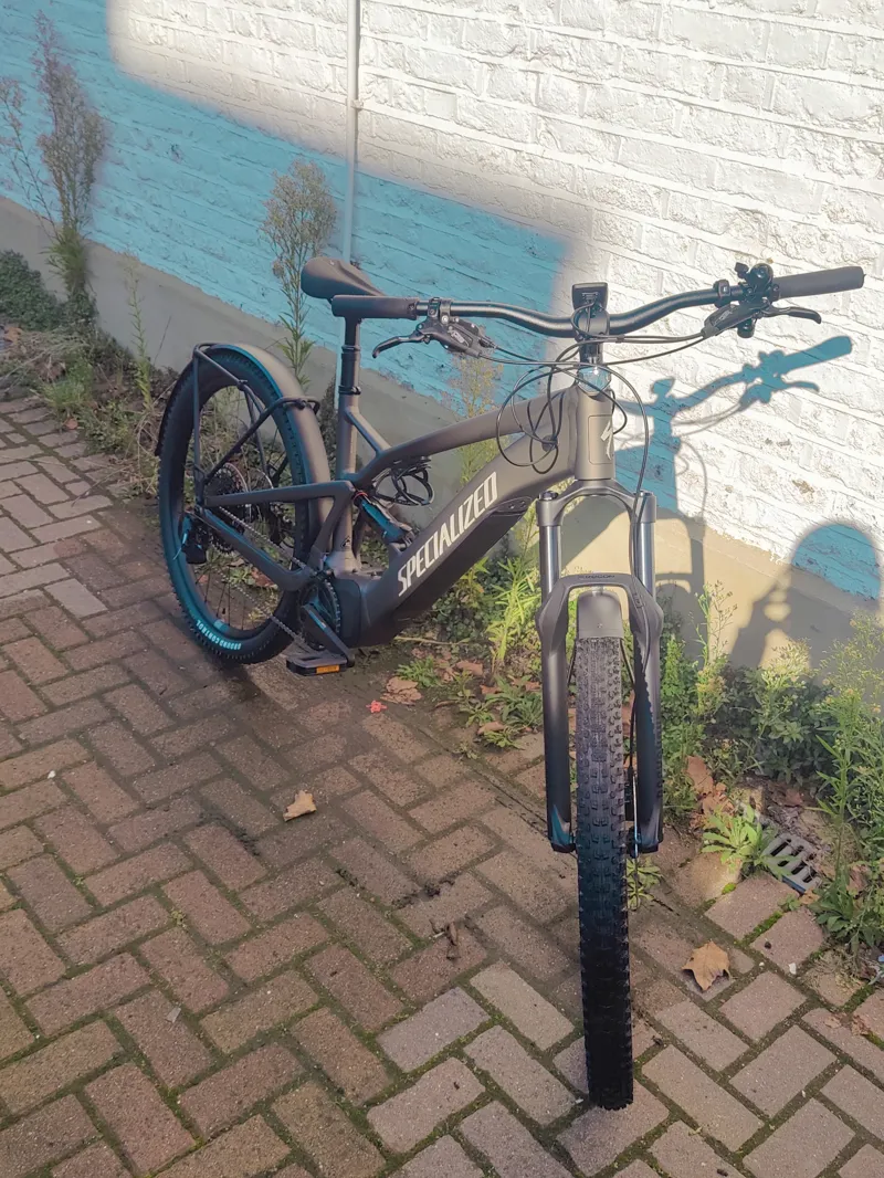 EX DISPLAY Specialized Turbo Tero X 4.0 Full Suspension Electric Mountain Bike X-Large 2023 in Gunmetal/White Mountains-1