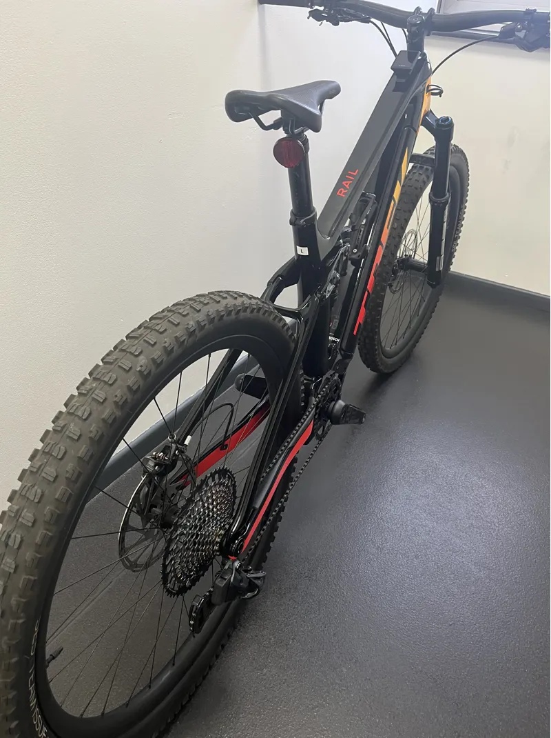 EX DEMO Trek Rail 9.9 xx1 AXS Large Electric Full Suspension Mountain Bike 2023 in Black-1