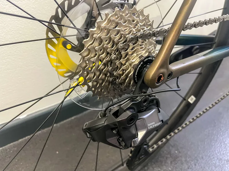 ONE OFF S-Works Aethos Ultegra Di2 Road Bike 2024 54cm in Lake Green Burnt Gold Dark Navy-1