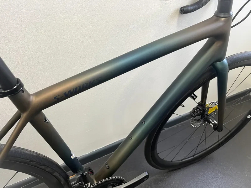 ONE OFF S-Works Aethos Ultegra Di2 Road Bike 2024 54cm in Lake Green Burnt Gold Dark Navy-2