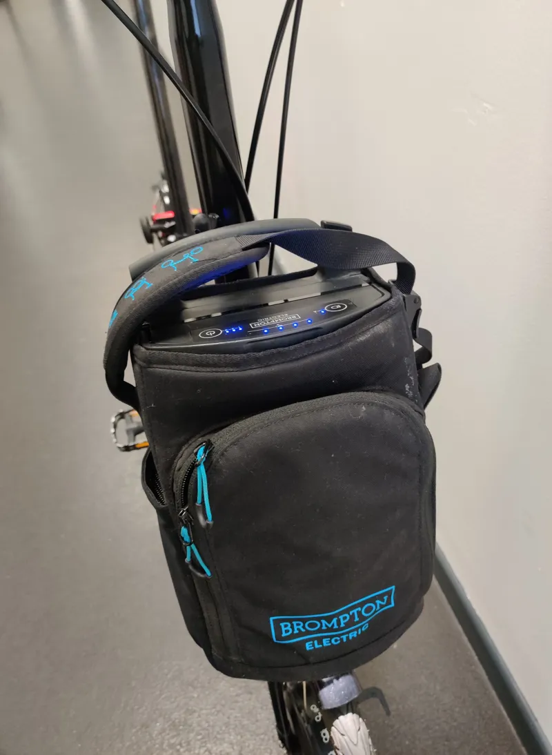 EX DEMO Brompton Electric C Line Urban High Folding Bike 2022 in Black-2