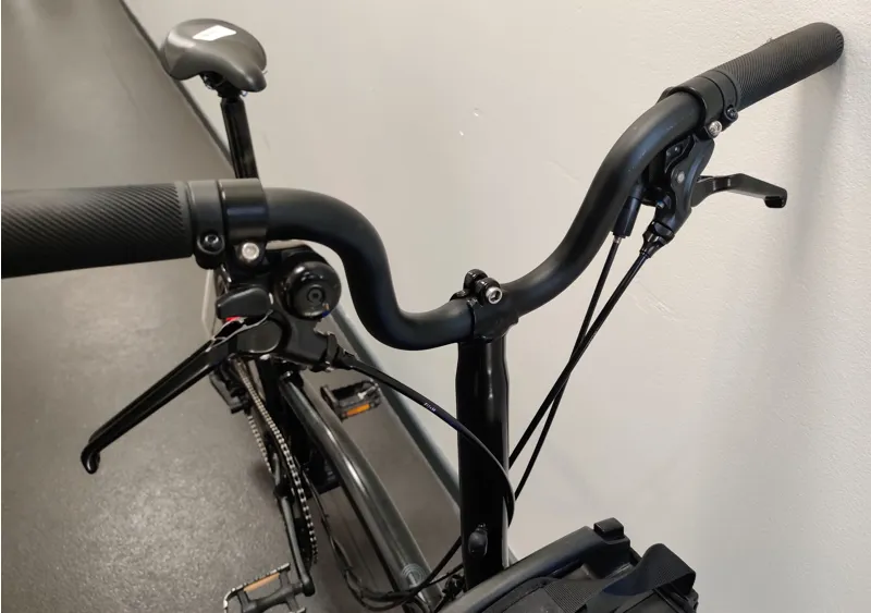 EX DEMO Brompton Electric C Line Urban High Folding Bike 2022 in Black-7