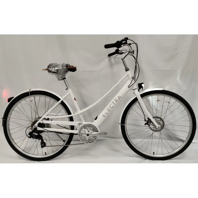 Balfes Bikes EX DEMO Electra Loft Go! 7D Medium Step Thru Electric Hybrid Bike 2025 in Stardust White | Free postage over £30, £10 off first order, price match & 0% finance.