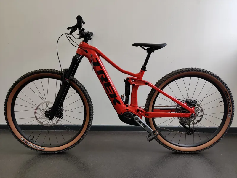 EX DEMO Trek Rail 8 GX AXS Electric Full Suspension Mountain Bike Small 2024 in Lava Red-1