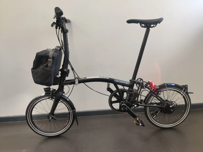EX DISPLAY Brompton Electric P Line 4-Speed Folding Bike Mid Handlebar 2026 in Matt Black -1