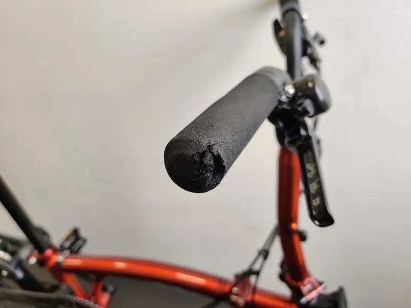 EX DEMO Brompton P Line 4 speed Mid handlebar Extended seatpost Folding Bike 2025 in Flame Lacquer -5