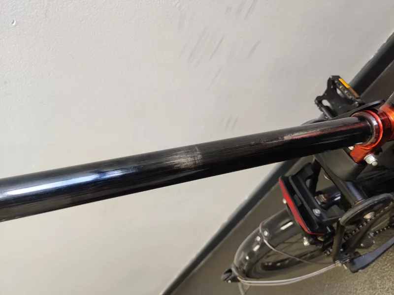 EX DEMO Brompton P Line 4 speed Low handlebar Standard Seatpost Folding Bike 2026 in Flame Lacquer -9