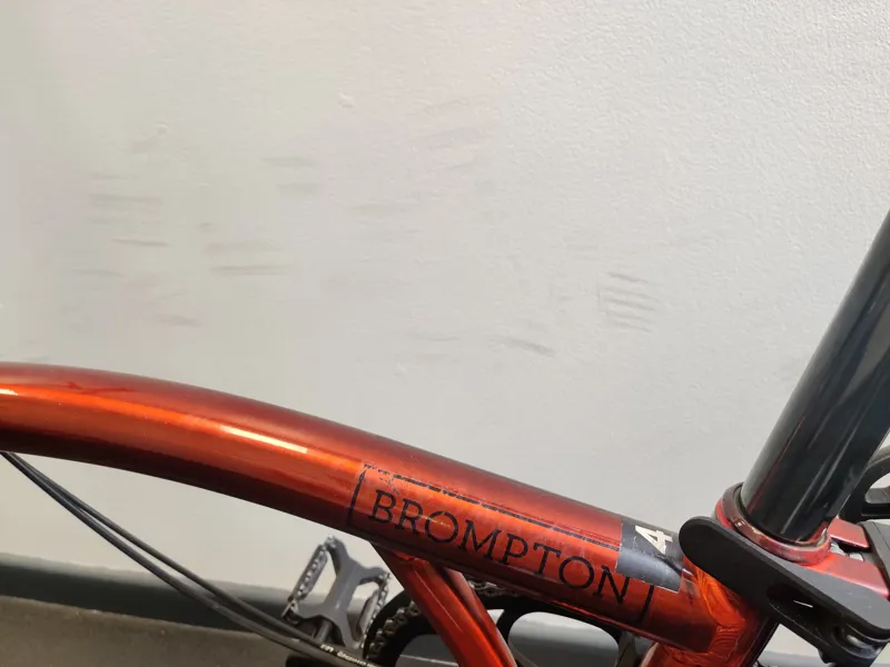 EX DEMO Brompton P Line 4 speed Low handlebar Standard Seatpost Folding Bike 2026 in Flame Lacquer -4