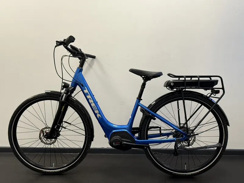 EX-DEMO Trek Verve+ 2 Lowstep 500Wh Electric Hybrid Bike X-Small 2025 in Alpine Blue-1